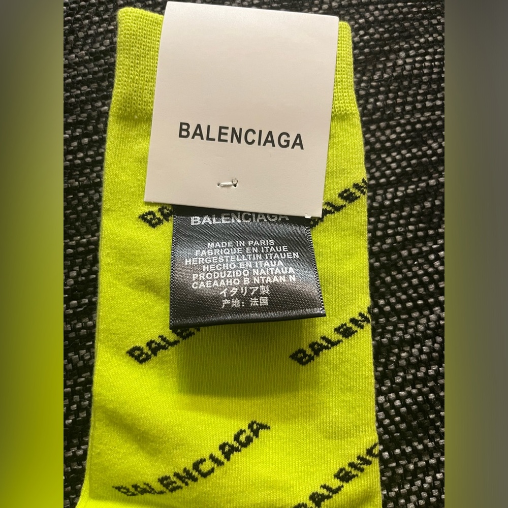 Neon yellow Balenciaga socks